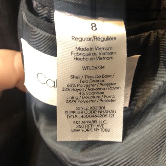 Calvin Klein Black Tux Blazer, Boys Size 8 - Picture 4 of 4